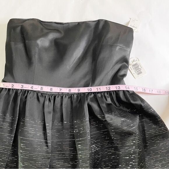 NWT Shoshanna coctail black mettalic strapless mini fit flare Dress… - Picture 8 of 14